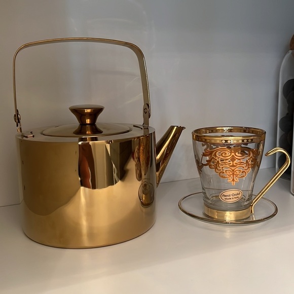 NWT GOLD METAL TEA POT 1.5 LITER - Picture 17 of 17